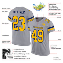 Load image into Gallery viewer, Custom Gray Gold-White Mesh Authentic Football Jersey
