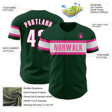 Load image into Gallery viewer, Custom Green White-Pink Authentic Baseball Jersey
