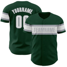 Load image into Gallery viewer, Custom Green White-Gray Authentic Baseball Jersey
