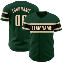 Load image into Gallery viewer, Custom Green Cream-Black Authentic Baseball Jersey
