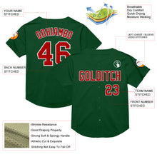 Load image into Gallery viewer, Custom Green Red-White Mesh Authentic Throwback Baseball Jersey
