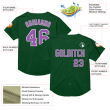 Load image into Gallery viewer, Custom Green Medium Purple-White Mesh Authentic Throwback Baseball Jersey
