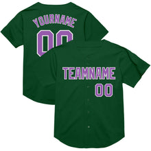 Load image into Gallery viewer, Custom Green Medium Purple-White Mesh Authentic Throwback Baseball Jersey
