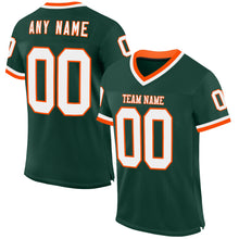 Load image into Gallery viewer, Custom Green White-Orange Mesh Authentic Throwback Football Jersey
