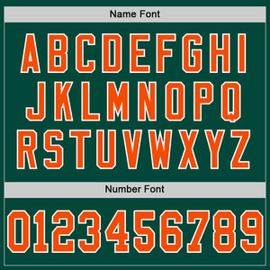 Custom Green Orange-White Mesh Authentic Throwback Football Jersey