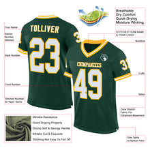 Load image into Gallery viewer, Custom Green White-Gold Mesh Authentic Throwback Football Jersey
