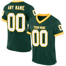 Load image into Gallery viewer, Custom Green White-Gold Mesh Authentic Throwback Football Jersey
