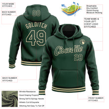 Load image into Gallery viewer, Custom Stitched Green Cream Sports Pullover Sweatshirt Hoodie
