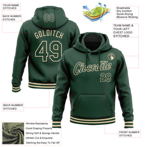 Custom Stitched Green Cream Sports Pullover Sweatshirt Hoodie