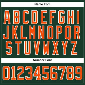 Custom Green Orange-White Hockey Lace Neck Jersey