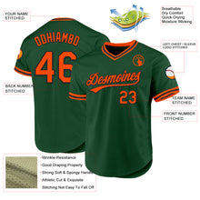 Load image into Gallery viewer, Custom Green Orange-Black Authentic Throwback Baseball Jersey
