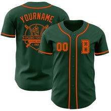 Load image into Gallery viewer, Custom Green Orange Authentic Baseball Jersey
