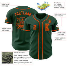 Load image into Gallery viewer, Custom Green Orange Authentic Baseball Jersey
