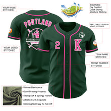 Load image into Gallery viewer, Custom Green Pink-White Authentic Baseball Jersey
