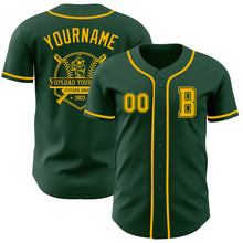 Load image into Gallery viewer, Custom Green Gold Authentic Baseball Jersey
