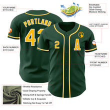 Load image into Gallery viewer, Custom Green Gold-White Authentic Baseball Jersey
