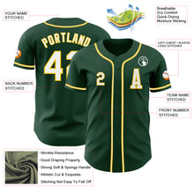 Load image into Gallery viewer, Custom Green White-Yellow Authentic Baseball Jersey
