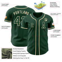 Load image into Gallery viewer, Custom Green Cream Authentic Baseball Jersey
