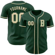 Load image into Gallery viewer, Custom Green Cream Authentic Baseball Jersey
