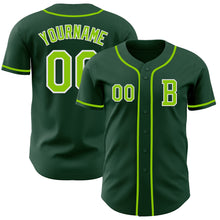 Load image into Gallery viewer, Custom Green Neon Green-White Authentic Baseball Jersey
