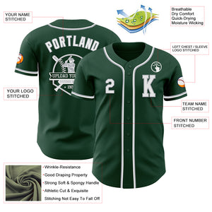 Custom Green White-Gray Authentic Baseball Jersey