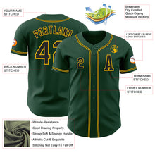 Load image into Gallery viewer, Custom Green Black-Gold Authentic Baseball Jersey
