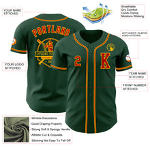 Load image into Gallery viewer, Custom Green Red-Gold Authentic Baseball Jersey
