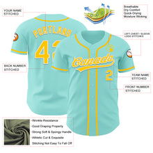 Load image into Gallery viewer, Custom Ice Blue Yellow-White Authentic Baseball Jersey
