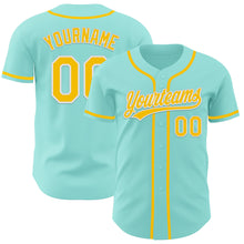 Load image into Gallery viewer, Custom Ice Blue Yellow-White Authentic Baseball Jersey
