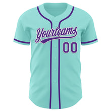 Load image into Gallery viewer, Custom Ice Blue Purple-White Authentic Baseball Jersey
