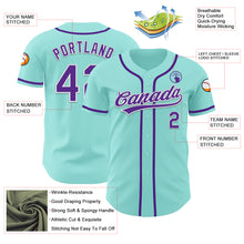 Load image into Gallery viewer, Custom Ice Blue Purple-White Authentic Baseball Jersey
