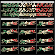 Load image into Gallery viewer, Custom Black Vintage Mexican Flag Kelly Green Red-Cream Bomber Full-Snap Varsity Letterman Two Tone Hoodie Jacket
