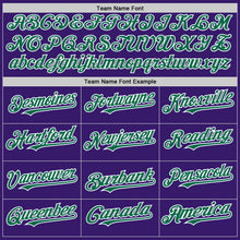 Load image into Gallery viewer, Custom Purple Kelly Green-White Bomber Full-Snap Varsity Letterman Hoodie Jacket
