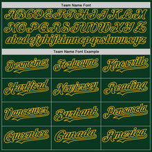 Load image into Gallery viewer, Custom Green Gold Bomber Full-Snap Varsity Letterman Hoodie Jacket
