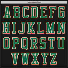 Load image into Gallery viewer, Custom Black Kelly Green-Orange Bomber Varsity Letterman Two Tone Zipper Jacket
