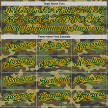 Load image into Gallery viewer, Custom Camo Green-Gold Bomber Full-Snap Varsity Letterman Salute To Service Hoodie Jacket
