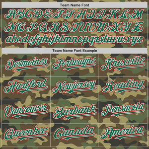 Custom Camo Kelly Green-Red Bomber Full-Snap Varsity Letterman Salute To Service Hoodie Jacket