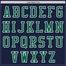 Load image into Gallery viewer, Custom Navy Kelly Green-White Bomber Varsity Letterman Zipper Jacket
