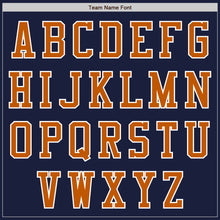 Load image into Gallery viewer, Custom Navy Texas Orange-White Bomber Varsity Letterman Two Tone Zipper Jacket
