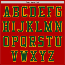 Load image into Gallery viewer, Custom Red Green-Gold Bomber Varsity Letterman Zipper Jacket
