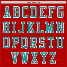 Load image into Gallery viewer, Custom Red Teal-White Bomber Varsity Letterman Zipper Jacket
