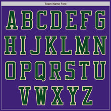 Load image into Gallery viewer, Custom Purple Green-Cream Bomber Varsity Letterman Zipper Jacket
