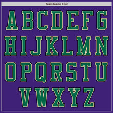 Load image into Gallery viewer, Custom Purple Kelly Green Cream-Black Bomber Varsity Letterman Zipper Jacket
