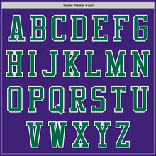 Load image into Gallery viewer, Custom Purple Kelly Green-White Bomber Varsity Letterman Zipper Jacket
