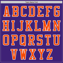 Load image into Gallery viewer, Custom Purple Orange-White Bomber Varsity Letterman Zipper Jacket
