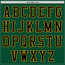 Load image into Gallery viewer, Custom Kelly Green Black-Gold Bomber Varsity Letterman Zipper Jacket
