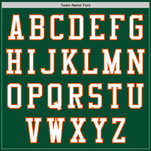 Load image into Gallery viewer, Custom Kelly Green White-Orange Bomber Varsity Letterman Zipper Jacket
