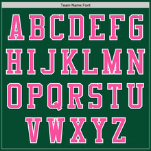 Load image into Gallery viewer, Custom Kelly Green Pink=White Bomber Varsity Letterman Two Tone Zipper Jacket
