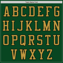 Load image into Gallery viewer, Custom Green Old Gold-Black Bomber Varsity Letterman Zipper Jacket
