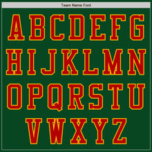 Load image into Gallery viewer, Custom Green Red-Gold Bomber Varsity Letterman Zipper Jacket
